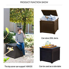 CRZJ Contenitore per Esterni, Contenitore per mobili da Giardino Impermeabile Multifunzione da Esterno 208L, Contenitore per terrazza,Wood Grain