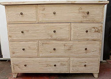 Marblechic - Comò cassettone settimino in teak bianco decapato cm 126x54x100h 8 cassetti
