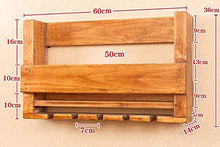 MFLASMF Solid Wood Hanging Wine Bottle Rack Storage Stand Living Room Wine Glass Stemware Holder Storage Shelf Modern Minimalist Design for Wine Lovers