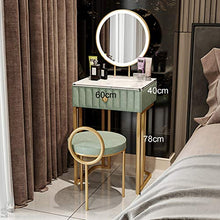 ZRN Tavolo da Trucco Tavolino Vinaty per Appartamento Piccolo, toeletta con Specchio Illuminato e Sgabello Elegance, scrivania da Trucco per Studenti, Ragazze e Donne