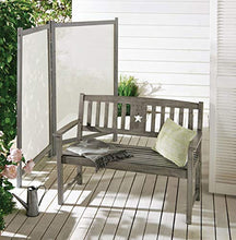 Pureday Panca da Giardino con punzonatura a Stella, Grigio Lavato, Legno di eucalipto, Circa B 120 x T 58 x H 87 cm
