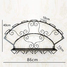 Armadietto del Vino Portabottiglie A Parete Portabottiglie da Vino in Metallo Porta Calici da Vino in Metallo Porta Calici da Vino Ripiani Portaoggetti - Contiene 7 Bottiglie E 5 Bicchieri ，86X13X40C