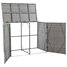Ausla Copribidone per Spazzatua Polyrattan, Copribidone Doppio Spazzatura Antracite, 153x78x120cm