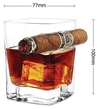 WHZG 4pcs Bicchiere di whisky con portasigare per vino Brandy Brandy per amanti della sigaretta sigaro Vecchio modo di sigaro ultra chiaro