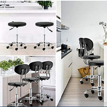 Bar Stool Bar Height Bar Sedia con Back Rest Height Regolabile Swivel Pub Sedia Home Kitchen Bar Sgabello Senza Schienale con Footrest (Rosso Nero)