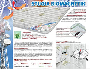 BNZ Group [Matrimoniale],coprimaterasso, stuoia biomagnetica, Made in Italy, miglior Comfort. Fodera Aloe Vera, rigenerante,(160 x 190)