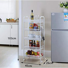 FKYTH Carrello da Cucina con Ruote Carrelli a 5 Piani in Acciaio Inossidabile (Color : Gray)