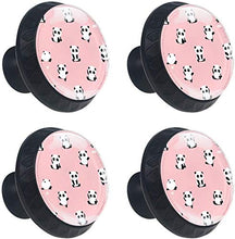 Panda animale sveglio che gioca rosa Pomelli per Porta Set di 4 Pomelli per Mobili Manopole per Cassetti Cucina Armadio Vetro