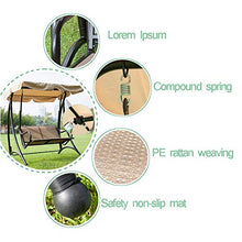 ZDYLM-Y Dondolo da Giardino con Tettuccio 3 posti Heavy Duty Esterna Canopy Dondolo, Cuscinetto Forte, per terrazze all'aperto,Triple