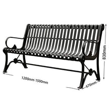 Schienale da giardino per esterni, panchine e file di sedie in ferro battuto, panchine per terrazze con braccioli, decorazioni per la casa, sedute per parchi divertimenti, per portici / parchi