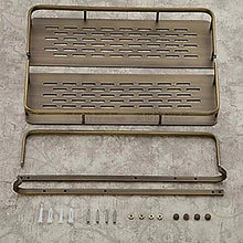 LFK Mensole da bagno vintage a due strati + asta singola in ottone anticato materiale ottone 1 mensola da bagno