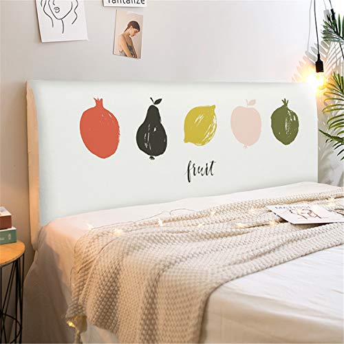 Fansu Copertura Testiera Letto Singolo/Matrimoniale, Stampa Elastica Antipolvere All-inclusive Copertura per testiera per Letto, Decorazione per Camera da Letto (Frutta,120cm)