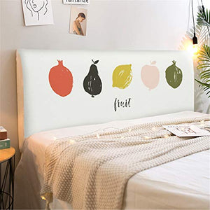 Fansu Copertura Testiera Letto Singolo/Matrimoniale, Stampa Elastica Antipolvere All-inclusive Copertura per testiera per Letto, Decorazione per Camera da Letto (Frutta,120cm)