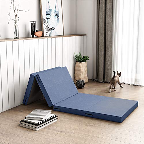 ReedG Warm Pieghevole Materassi Futon Estrarre Ospite Sedia for Adulti e Bambini Materasso Pieghevole Traspirante Lavabile Z Bed Playmat Giapponese Tatami Tappetino (Color : Blue, Size : 60x200x8cm)