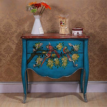 Cassettiera Dipinto di Vecchio Stile a Mano in Legno Comodino cassetti Tabella Comodino gabinetto Cassettiera Camera da Letto per Camera da Letto Soggiorno (Color : Blue, Size : 69x37x80CM)