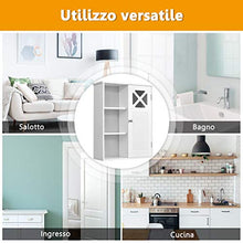 COSTWAY Armadietto da Parete, Mobiletto da Bagno a Muro con Ripiano Regolabile, Bianco, 61 x 48 x 17,5 cm