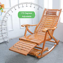 HAIYU-Sedia Reclinabi Pieghevole Lettino in Legno Lettino A Dondolo da Giardino/Balcone/Terrazza Sedia a Sdraio con Schienale Regolabile in 5 Posizioni, Cuscino in Cotone Disponibil(Color:Marrone)