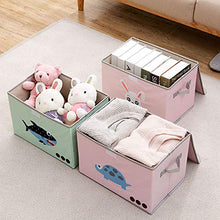 WANCR Pieghevole Scatola portaoggetti con Coperchio cubi Giocattolo per Bambini, Finitura Box Vestiti Coperta Cassette in Organizer per Camera da Letto Armadio Contenitore Pink Rabbit