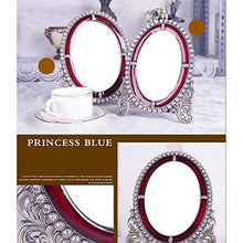 HXYSJ Specchio Cosmetico da Appoggio in Strass, Specchio per Il Trucco della Sposa ， Specchio da Toeletta Ovale/retrò/Principessa Moda (Size : Small)