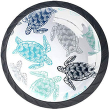 Modello blu verde nero grigio tartarughe marine Pomelli per Porta Set di 4 Pomelli per Mobili Manopole per Cassetti Cucina Armadio Vetro