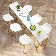 LTPY Sgabelli da Bar Sedia Poggiapiedi Sgabello Alto Sedia da Pranzo Come Sgabello da Cucina, Bar, Sgabello per Colazione, Sedile in PP Bianco Gambe in Metallo Dorato (Dimensioni: 75 cm)