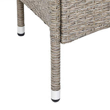 Casaria Panchina da Giardino Polyrattan 2 Posti Tavolino Vetro Cuscini Idrorepellenti 7cm Tortora