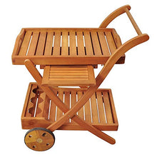 Gartentraum Carrello di Servizio in Legno con Ruote per Giardino e Balcone - Carrello di Servizio Eudesmia
