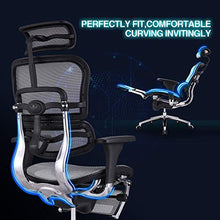 YUYTIN Supporto Bivable Back Lombar Sedia da Ufficio ergonomica con poggiapiedi Sedia da Ufficio Executive Sedia da scrivania Alta Schiena Sedia da scrivania Big Computer Sedia con braccioli 4D
