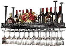 IAIZI Metallo Soffitto Wine Rack Bagagli, Cremagliera, Bronzo Nero Vino Calice Calici Di Vetro, Attaccatura Del Supporto Di Bar Mensola La Decorazione Di Wine Glass ( Size : 120×35cm )