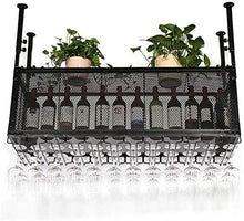 Leifeng Tower Classico Wine Rack Materiale Ferro Battuto Upside Supporto di Vetro Vino Giù Creativo Calice Rack appesa Doppio Hanging Black Cup (Color : Black)