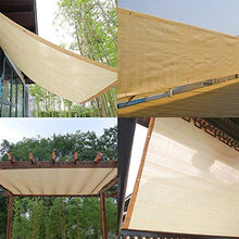 WXQIANG Beige rettangolo Sun vela ombra Tettoia for terrazza di copertura Tenda Finestra, il 90% Crema di protezione solare e resistente ai raggi UV Ombra permeabile panno con occhielli Protezione sol