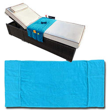 JEMIDI - Organizer in Spugna per Lettino, in Cotone, con 5 Tasche Laterali,da Sole e da Giardino, Spiaggia, Vacanze, Telo da Spiaggia, Turchese