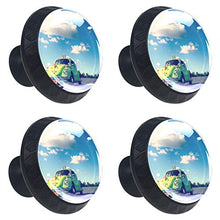 Set di 4 maniglie rotonde per armadio da cucina, credenza, cassettiera, cassettiera, con viti, per cucina, comò, armadietto, bagno, armadio Beetle Classic Car