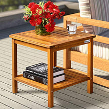 Deuba Tavolino Washington in Legno Acacia Oliato Interno Esterno 45x45x45cm Giardino terrazzo Patio Balcone