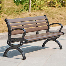 Panca da giardino da 59 pollici Panchina da cortile per terrazza, panca in legno di plastica in alluminio pressofuso a 3 posti, sedie da veranda resistenti alle intemperie per mobili da ingresso/p