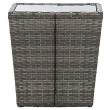 vidaXL Tavolino Tavolo Tavolinetto Tavolo di Servizio Tavolino Laterale Mobile Arredo Arredamento Nero 41,5x41,5x43 cm in Polyrattan e Vetro Temperato