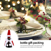 Amosfun 4 Pezzi di Bottiglia di Vino di Natale Vestito di Peluche Copri Bottiglia di Vino di Natale con Mini Cappello di Babbo Natale Panno di Bottiglia di Festa Decorazione della Tavola