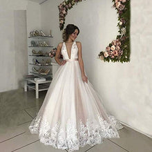 FTFTO Accessori per la casa Abiti Eleganti e semplici Abito da Sposa Romantico con Scollo a V in Tulle Aperto Abito Senza Maniche Abito da Sposa Romantico 10
