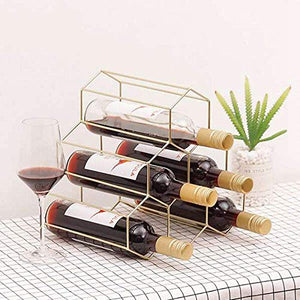 YVX Espositore Decorazioni per la casa Organizzatore di immagazzinaggio Bar Impilabile Forma di Alveare Portabottiglie Portabottiglie Bottiglia Acciaio Inossidabile Oro