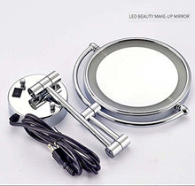 WM - Specchio da trucco a LED da 20,3 cm, ingrandimento 5x, in acciaio inox, specchio cosmetico, per bagno, specchio da trucco, 10,24