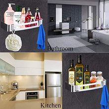 WDGNY - Mensola da doccia autoadesiva, in acciaio inox SUS304, montaggio a parete, per vasca da bagno, doccia, vassoio, portaoggetti portaoggetti con 2 ganci per cucina, bagno, N.