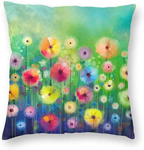 WHEYT Piante da Fiore Erbe Scena da Giardino Colorato Petalo di Primavera Fiori Decorativi Quadrati Coperte per Cuscini Fodere per Cuscini 16X16 Pollici
