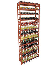 Len mar - Scaffale Porta Bottiglie di Vino, in Legno di Pino trattato, Marrone - RW-1-91 Braun 198x92x25 cm