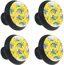 Art Banana Strawberries Pattern Yellow Pomelli per Porta Set di 4 Pomelli per Mobili Manopole per Cassetti Cucina Armadio Vetro