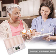 EXCEART Organizzatore di Pillole Promemoria di Allarme Dispenser di Pillole Astuccio per Pillole Portatile da Viaggio Vitamine Custodia per Medicina per Ufficio Dormitorio Anziani Casa (Bianco)