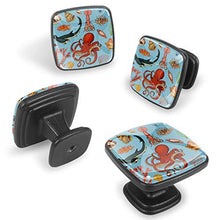 Set di pesci o creatura marina nautilus pompilius Pomelli per Porta 4 Pezzi Manopole per Mobili da Cucina Pomelli per Mobili Pomelli Per Cassetti/Cucina/Armadio Antichi