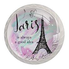 Maniglie per cassetti Manopole per cassetti Manopole rotonde Confezione da 4 per armadietto, cassetti, cassettiere, cassettiere ecc - torre eiffel disegnata a mano