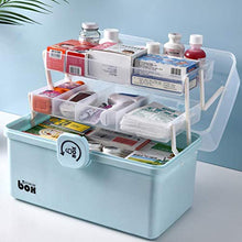 Contenitore per medicina di pronto soccorso, contenitore per pillole di droga, contenitore portatile per medicine, contenitore (blu, 34 x 19 x 21 cm)