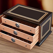 Umidificatore per Sigari Armadio per Sigari in Legno di Cedro Dolce Vernice per Pianoforte Armadio Idratante A Tre Strati Grande capacità può Contenere 120 Sigari
