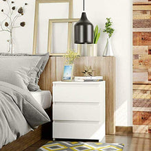 lyrlody Comodino con 3 Cassetto, Comodino Camera da Letto Comodini da Notte Comodino, 45 x 38.2 x 56 cm, Bianco
